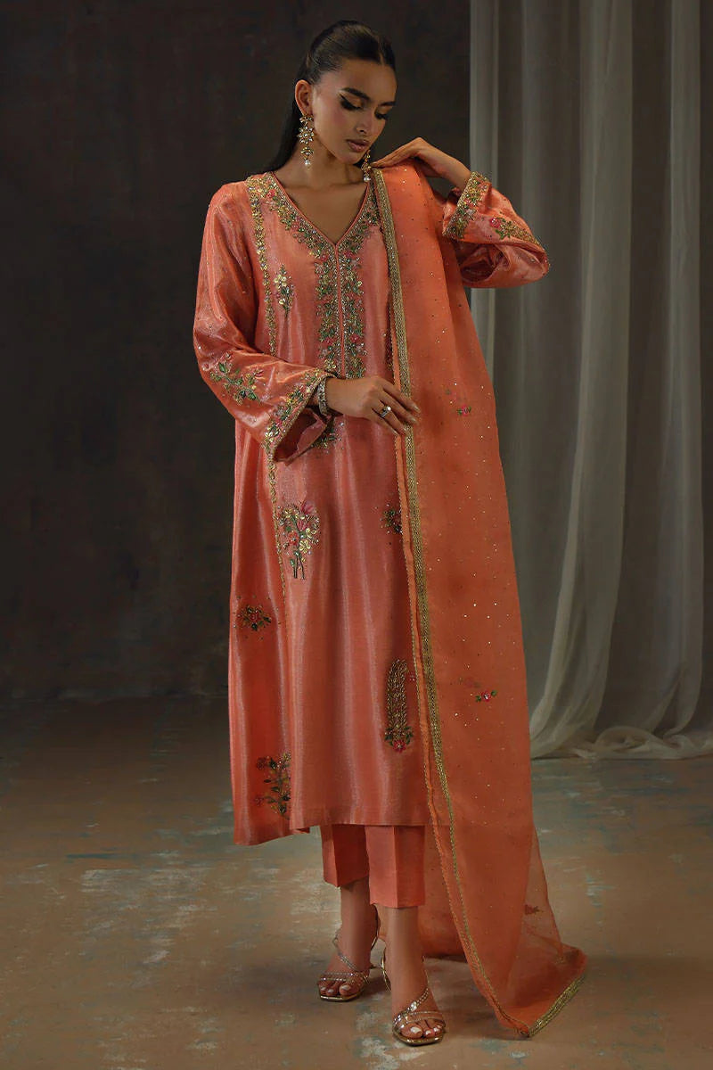 PEACH ZARI LONG FULL SET | FARIDA HASAN