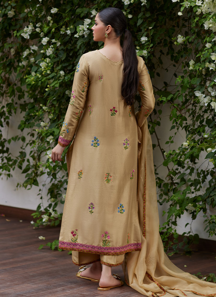 SINTRA EMBROIDERED RAW SILK SHIRT AND DUPATTA| FARAH TALIB AZIZ