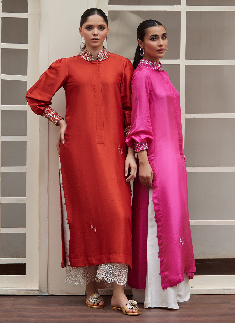 YURI RUST RAW SILK SHIRT | FARAH TALIB AZIZ