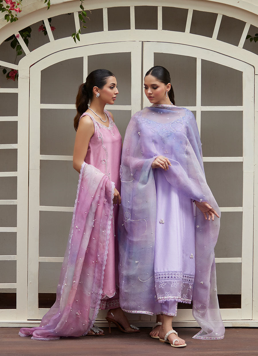 SPENNY EMBELLISHED RAW KALIDAAR WITH PRINTED ORGANZA DUPATTA | FARAH TALIB AZIZ