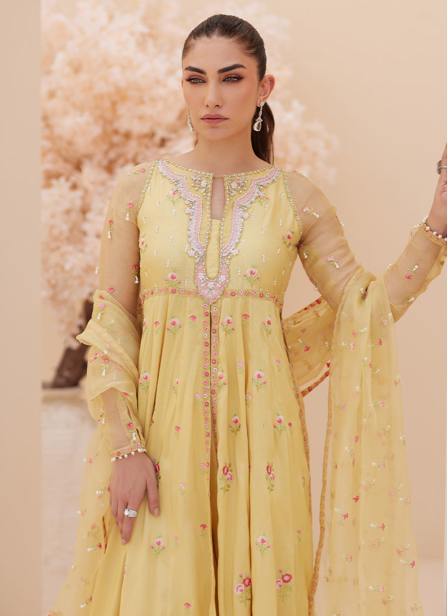 BUTTERCUP SILK KALIDAAR AND DUPATTA | PRET | FARAH TALIB AZIZ
