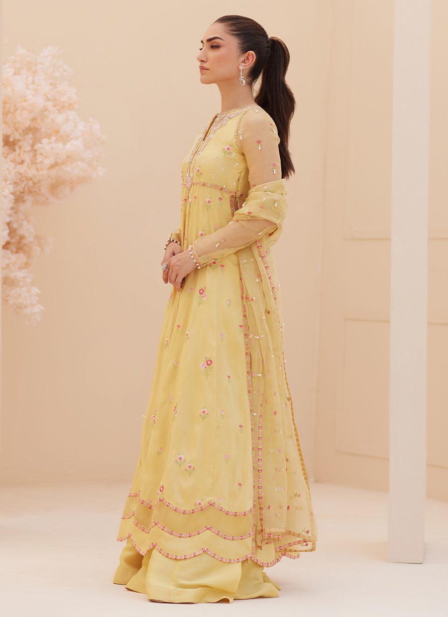 BUTTERCUP SILK KALIDAAR AND DUPATTA | PRET | FARAH TALIB AZIZ