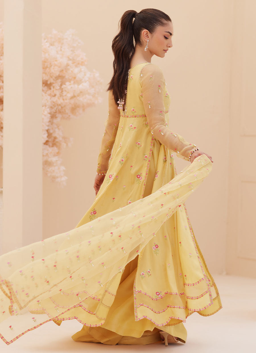 BUTTERCUP SILK KALIDAAR AND DUPATTA | PRET | FARAH TALIB AZIZ