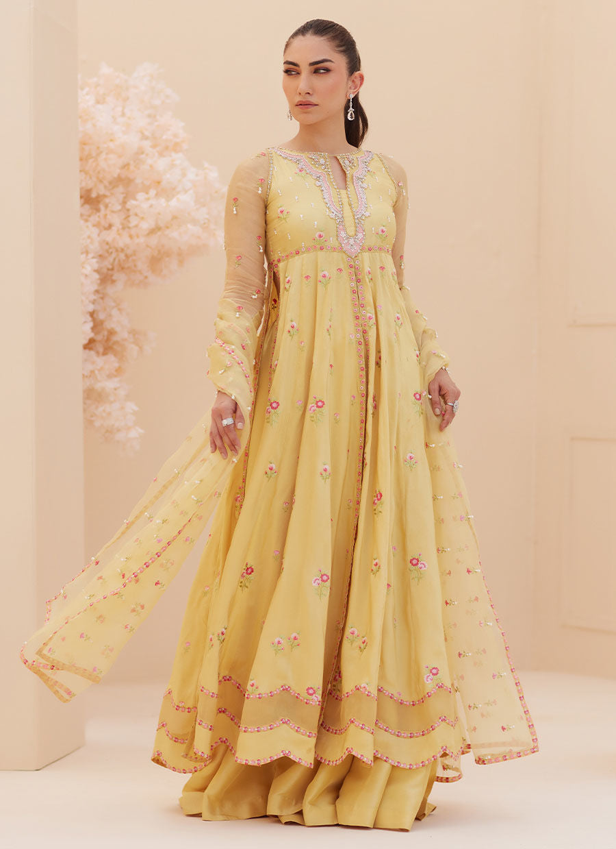 BUTTERCUP SILK KALIDAAR AND DUPATTA | PRET | FARAH TALIB AZIZ