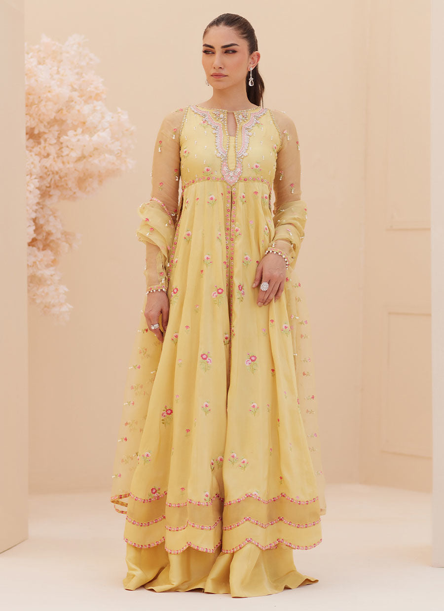 BUTTERCUP SILK KALIDAAR AND DUPATTA | PRET | FARAH TALIB AZIZ