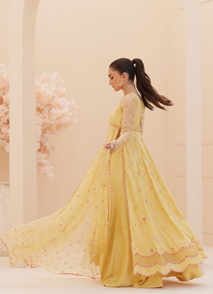 BUTTERCUP SILK KALIDAAR AND DUPATTA | PRET | FARAH TALIB AZIZ