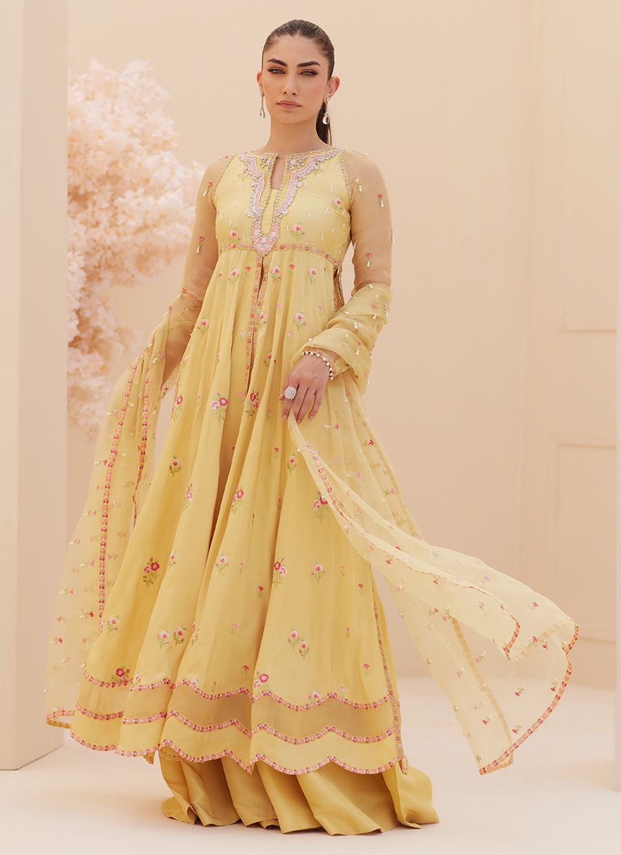 BUTTERCUP SILK KALIDAAR AND DUPATTA | PRET | FARAH TALIB AZIZ