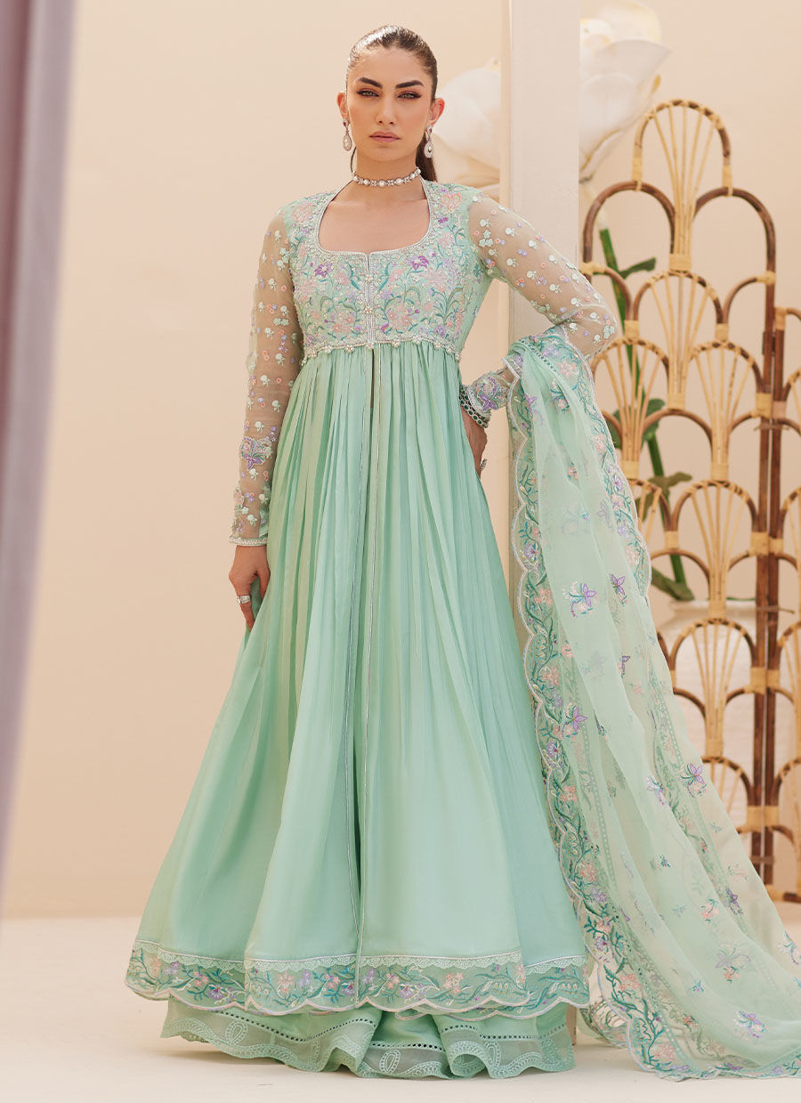 FREYA AQUA KALIDAAR AND DUPATTA | PRET | FARAH TALIB AZIZ
