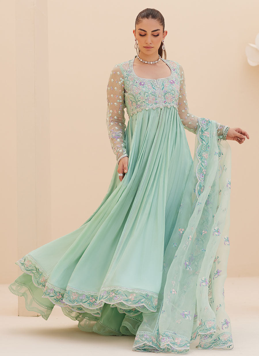 FREYA AQUA KALIDAAR AND DUPATTA | PRET | FARAH TALIB AZIZ