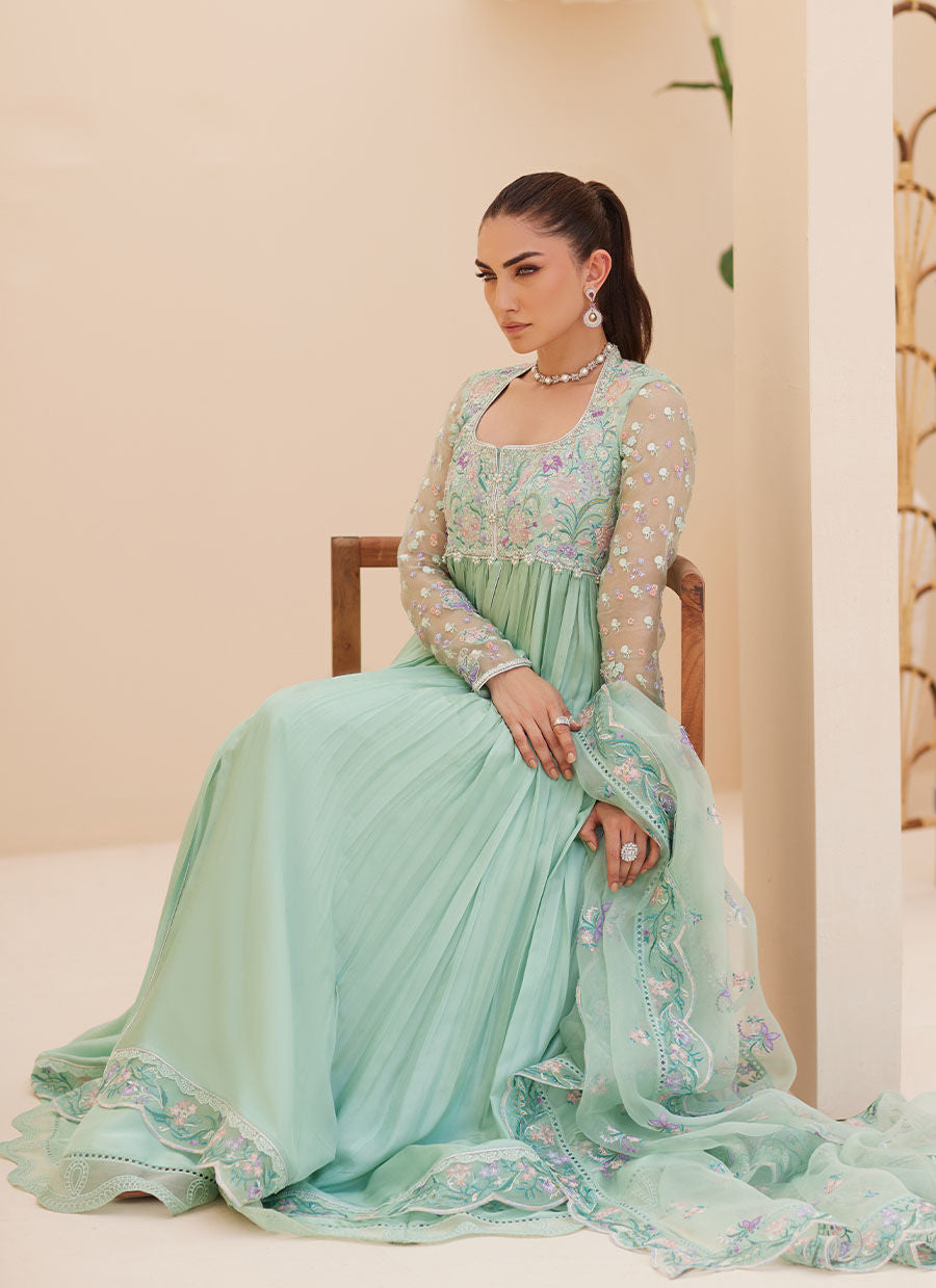 FREYA AQUA KALIDAAR AND DUPATTA | PRET | FARAH TALIB AZIZ