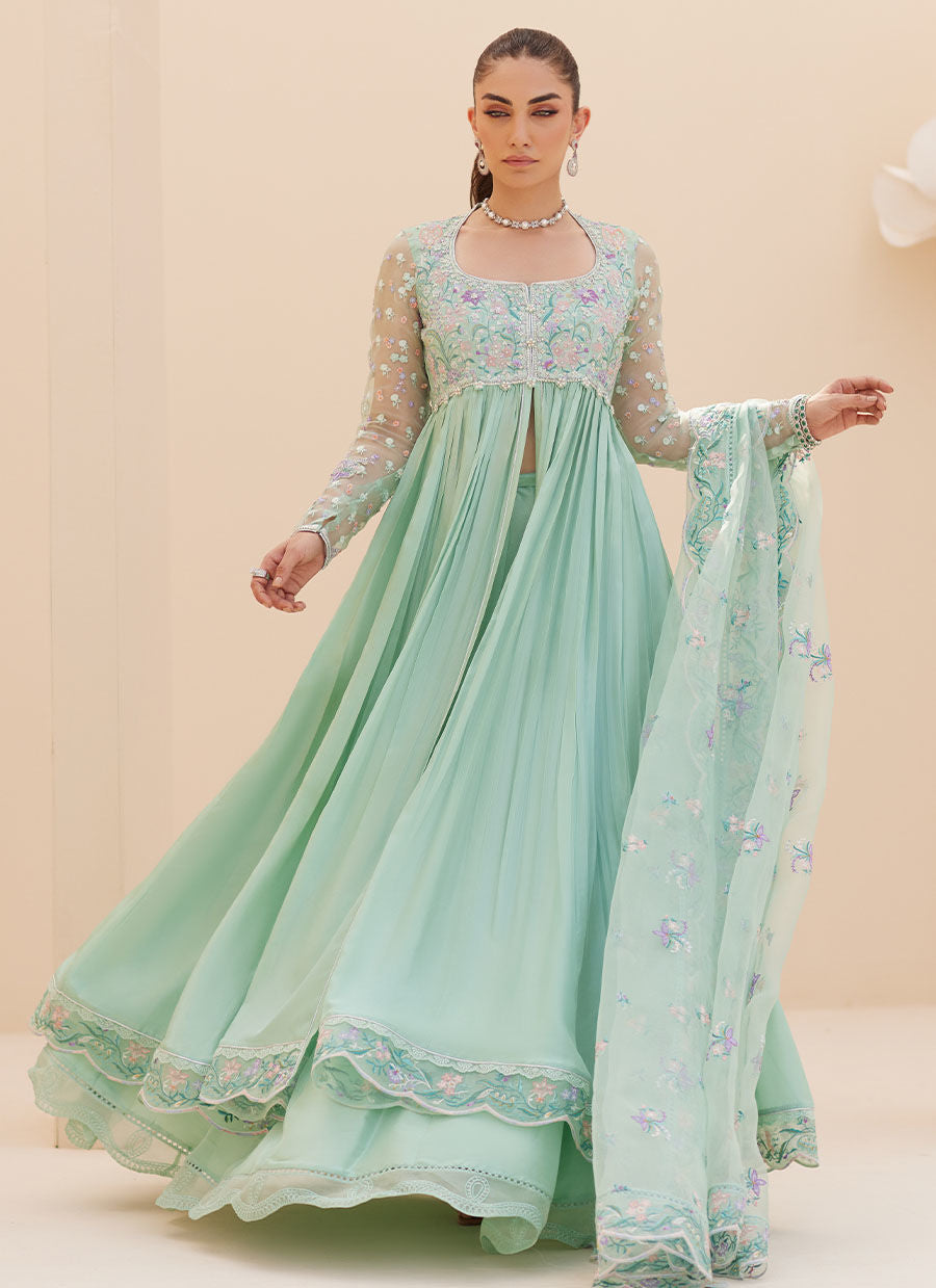 FREYA AQUA KALIDAAR AND DUPATTA | PRET | FARAH TALIB AZIZ