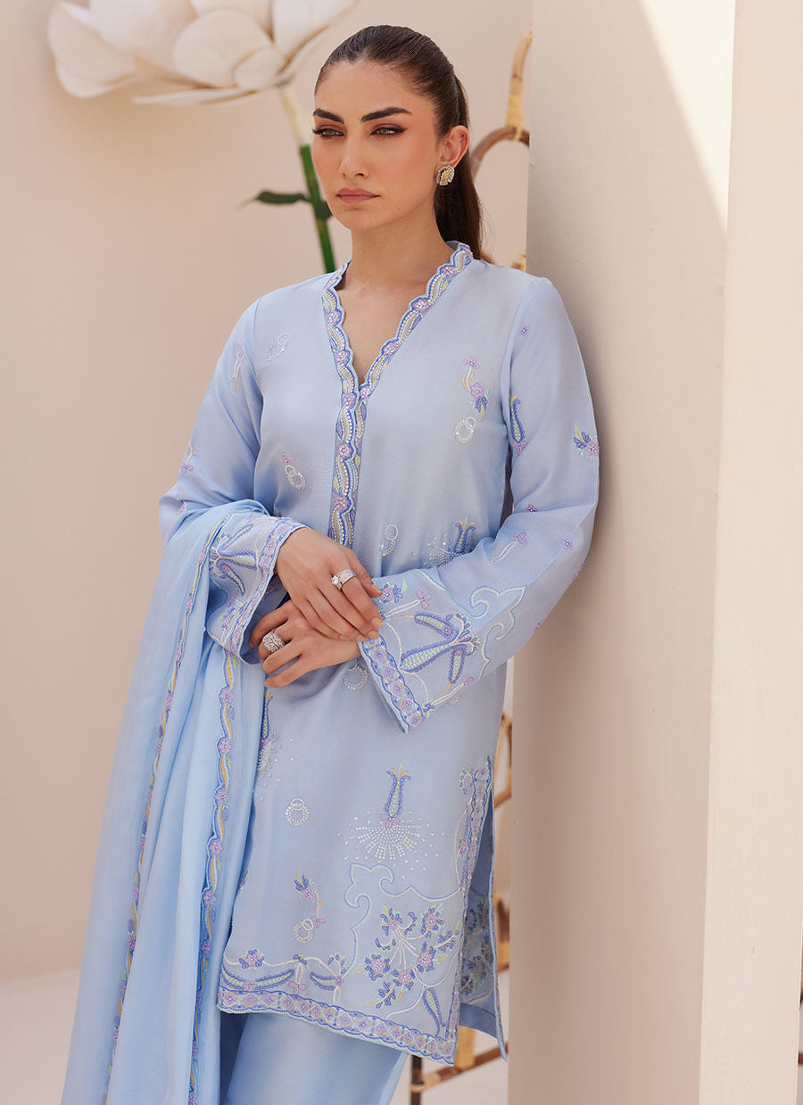 BETTIE CORNFLOWER BLUE SHIRT AND DUPATTA | PRET | FARAH TALIB AZIZ
