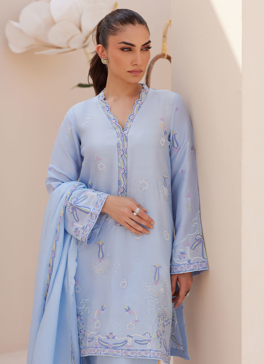 BETTIE CORNFLOWER BLUE SHIRT AND DUPATTA | PRET | FARAH TALIB AZIZ