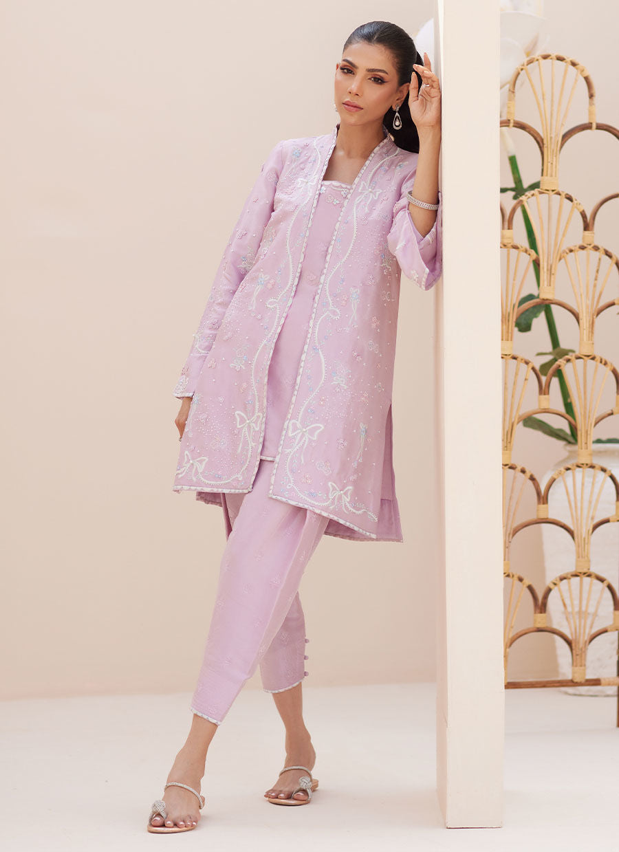 LAYANA LAVENDER JACKET WITH SLIP | PRET | FARAH TALIB AZIZ