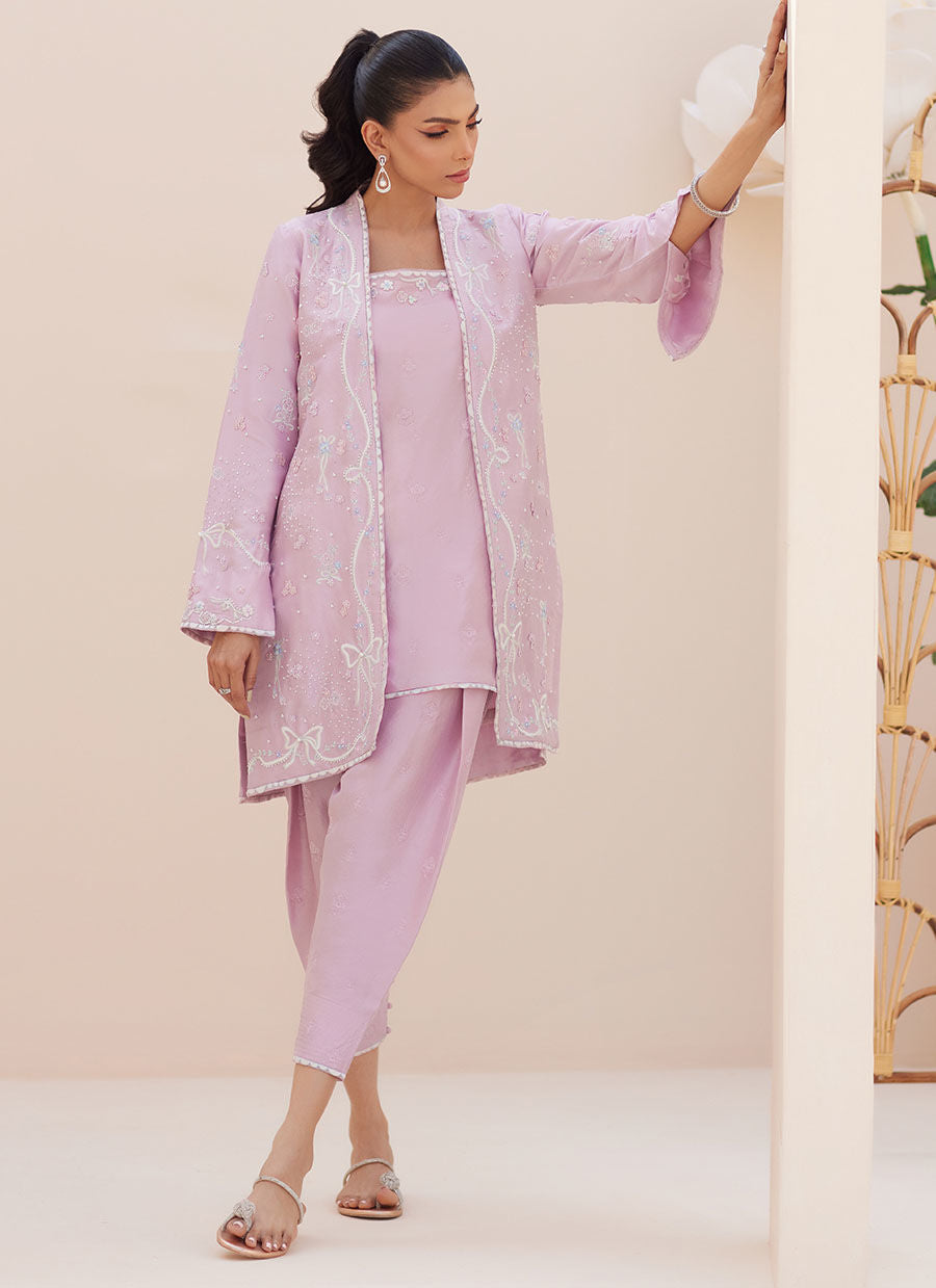 LAYANA LAVENDER JACKET WITH SLIP | PRET | FARAH TALIB AZIZ