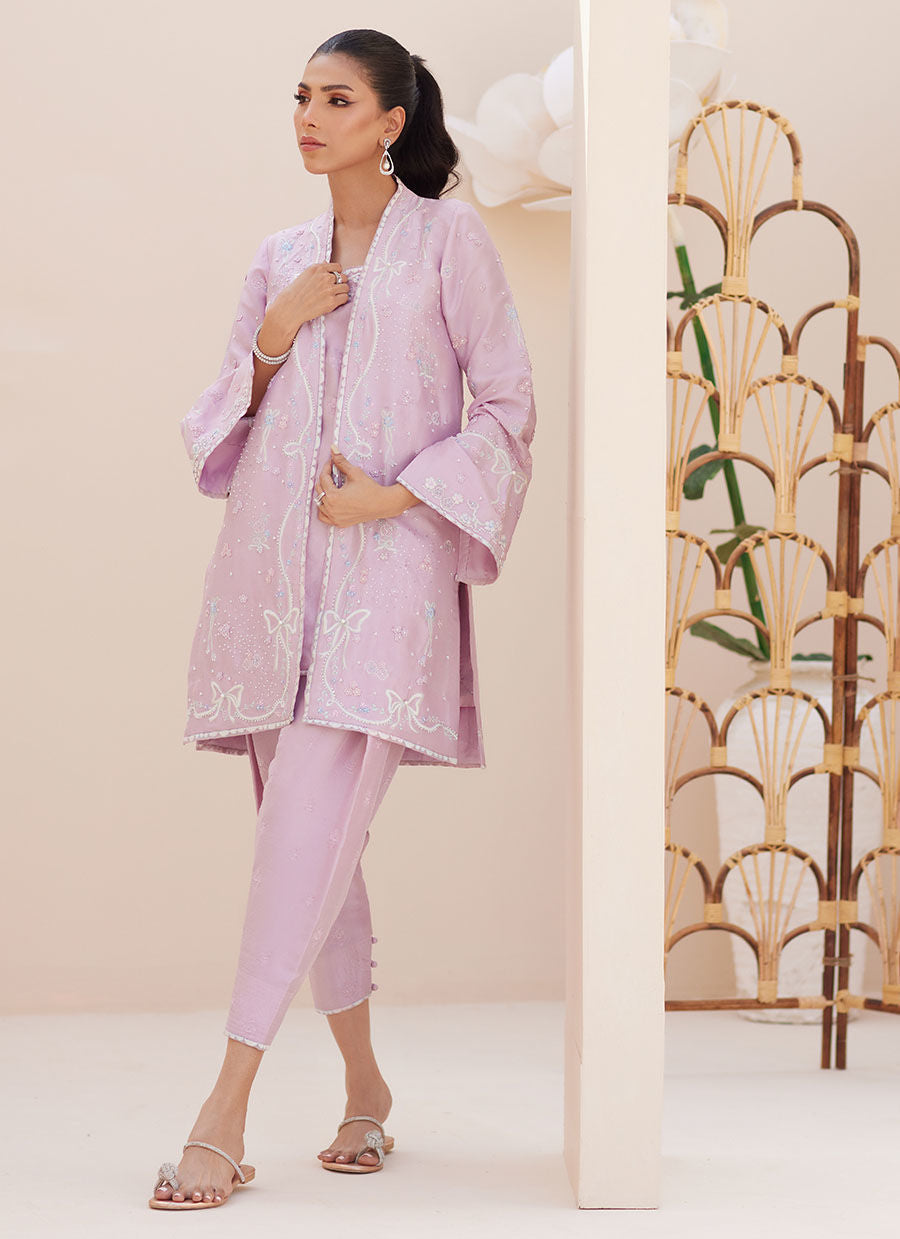 LAYANA LAVENDER JACKET WITH SLIP | PRET | FARAH TALIB AZIZ