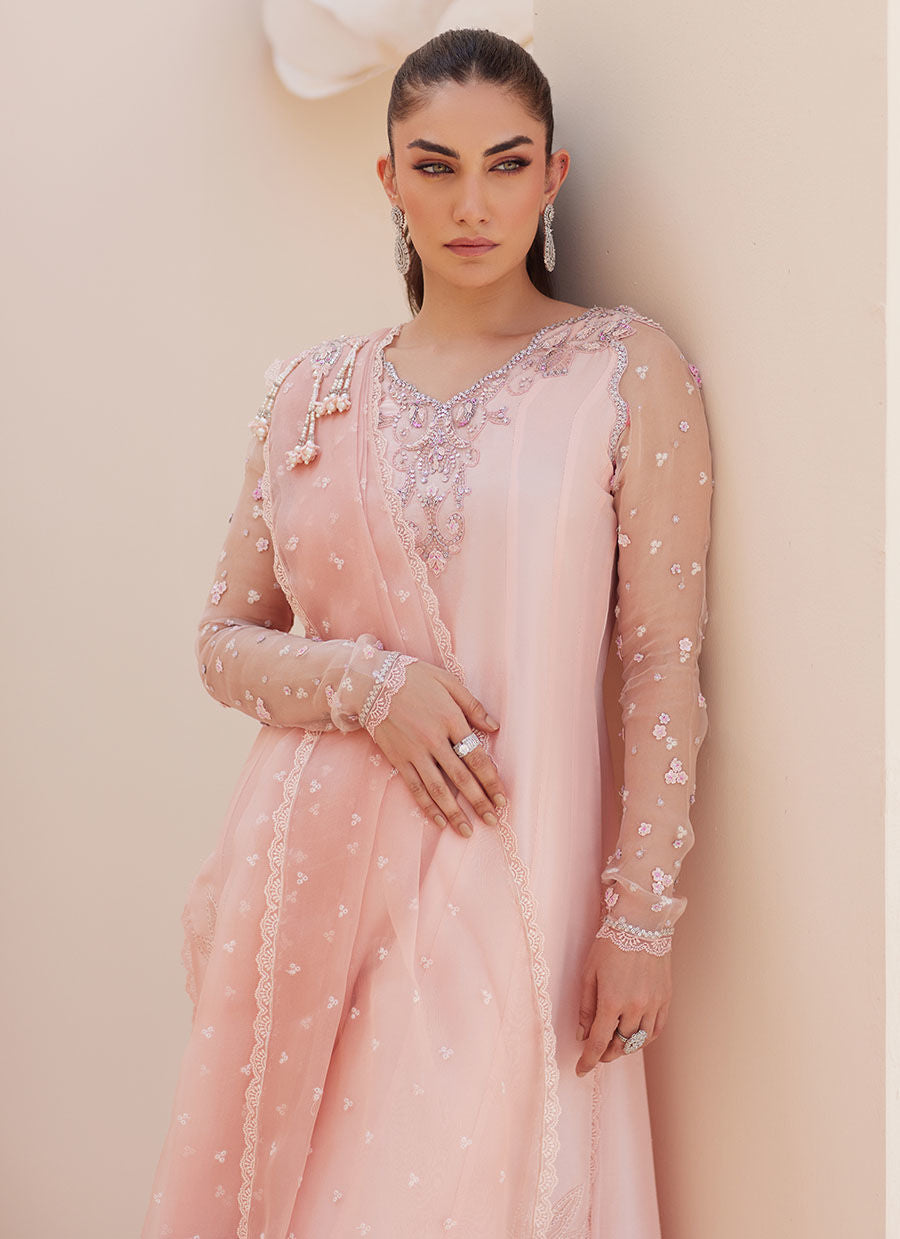 DEEDEE PINK OMBRE PANELED SHIRT AND DUPATTA | PRET | FARAH TALIB AZIZ