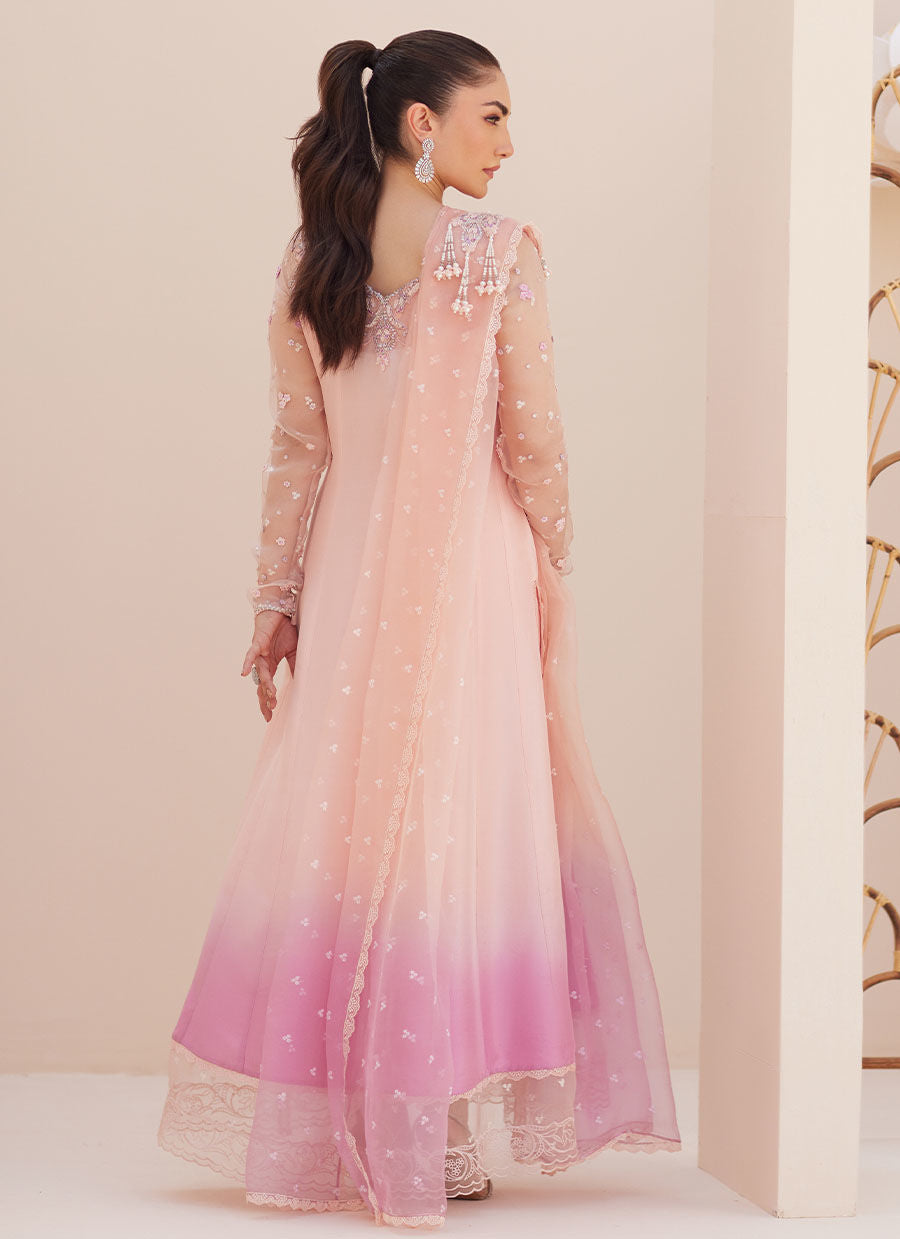 DEEDEE PINK OMBRE PANELED SHIRT AND DUPATTA | PRET | FARAH TALIB AZIZ