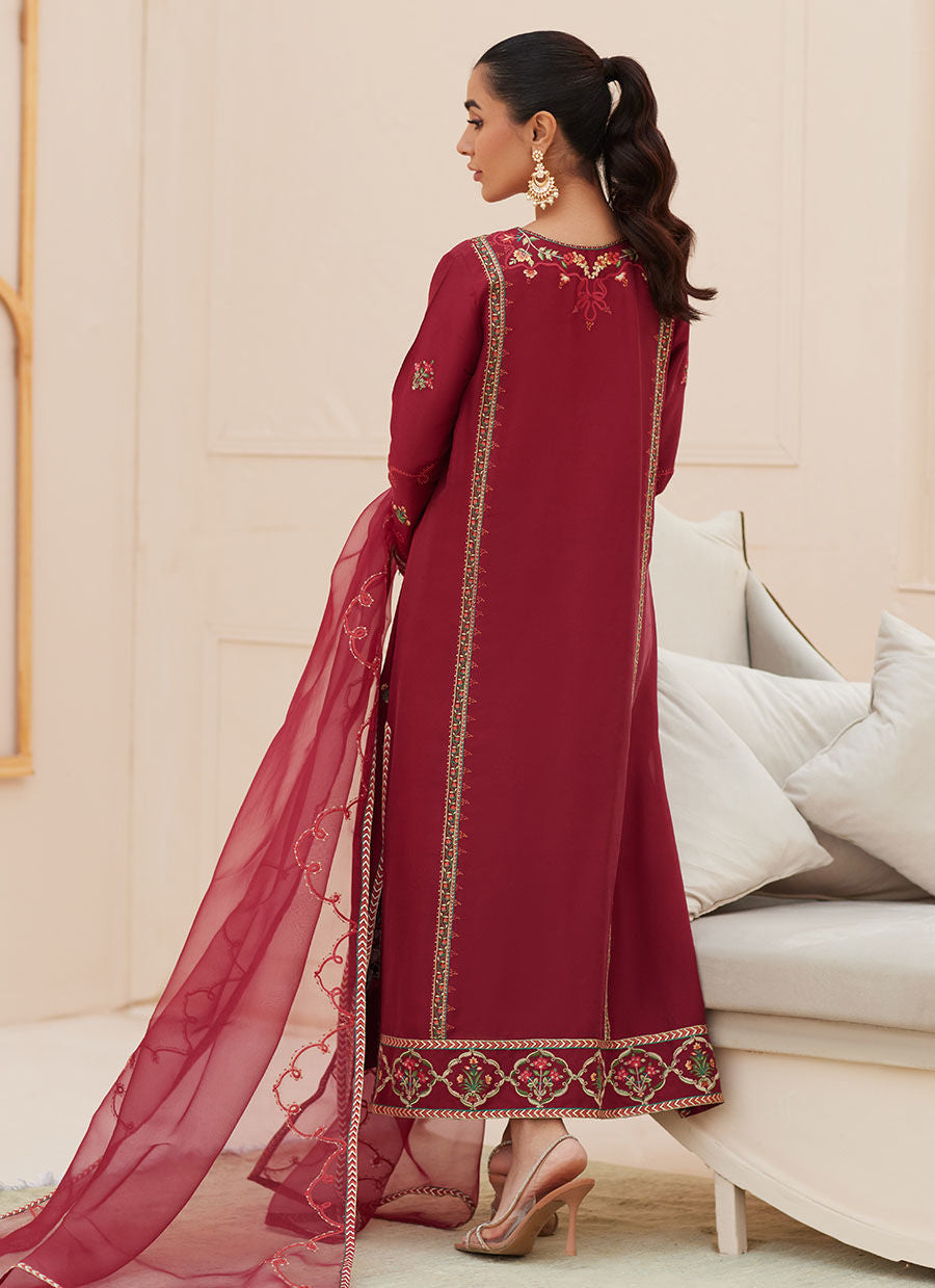MARSALA SILK SHIRT AND DUPATTA | PRET | FARAH TALIB AZIZ