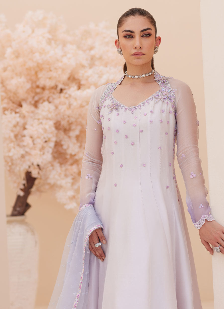KATNISS SILVER PEARL KALIDAR AND DUPATTA | PRET | FARAH TALIB AZIZ