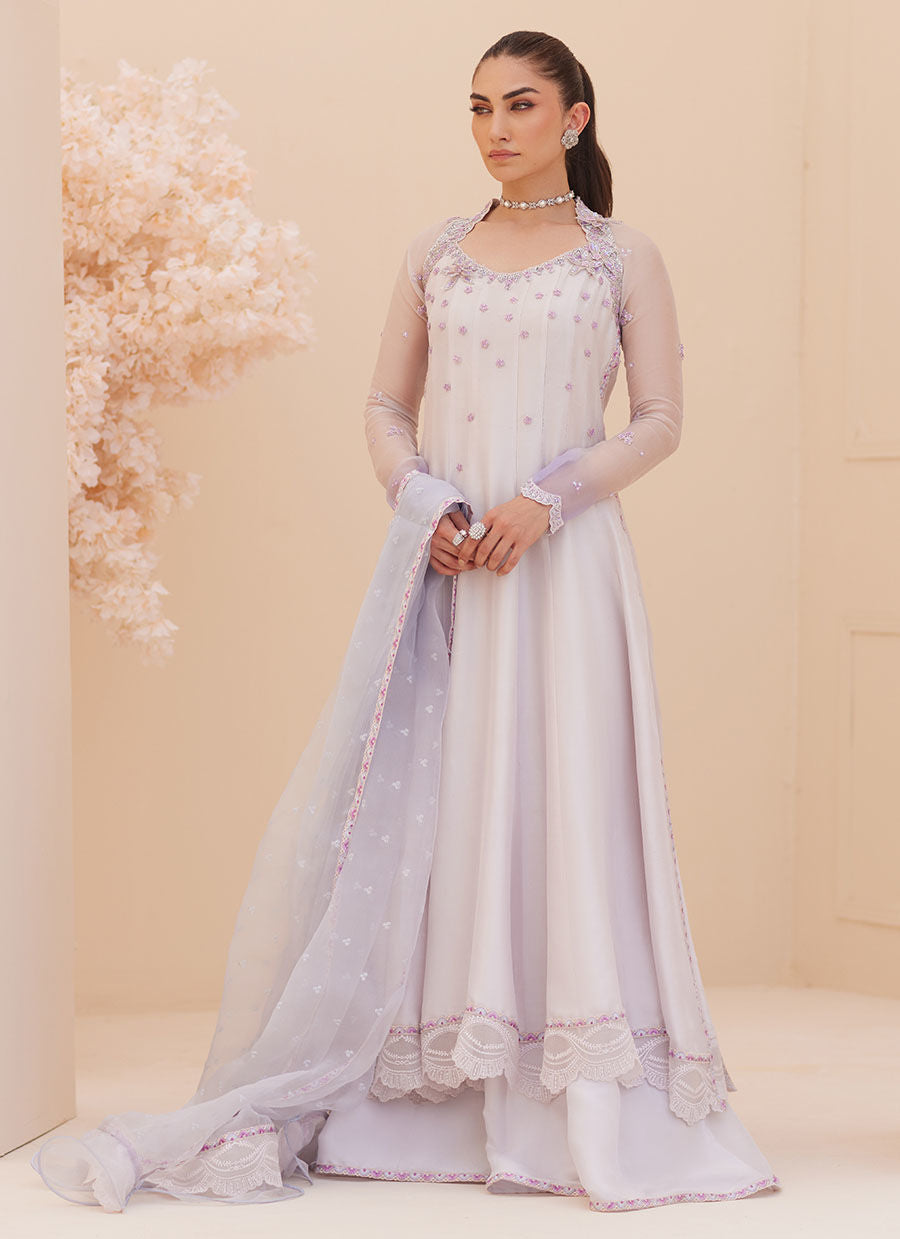 KATNISS SILVER PEARL KALIDAR AND DUPATTA | PRET | FARAH TALIB AZIZ