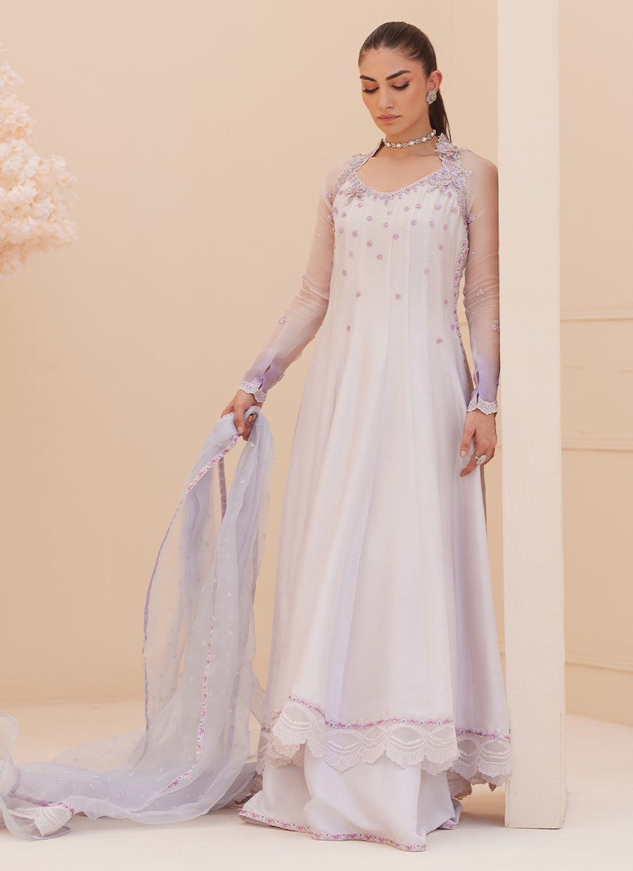KATNISS SILVER PEARL KALIDAR AND DUPATTA | PRET | FARAH TALIB AZIZ