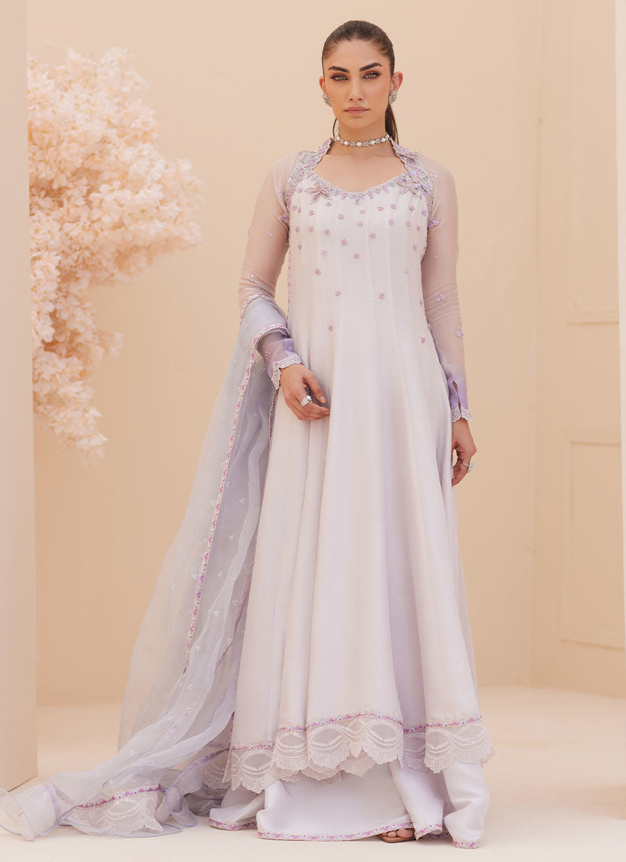 KATNISS SILVER PEARL KALIDAR AND DUPATTA | PRET | FARAH TALIB AZIZ