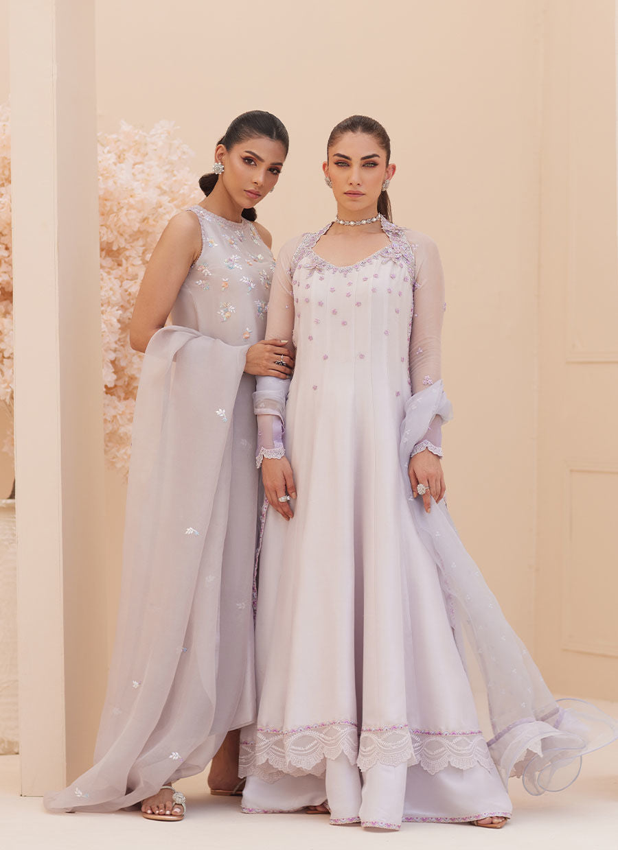 KATNISS SILVER PEARL KALIDAR AND DUPATTA | PRET | FARAH TALIB AZIZ
