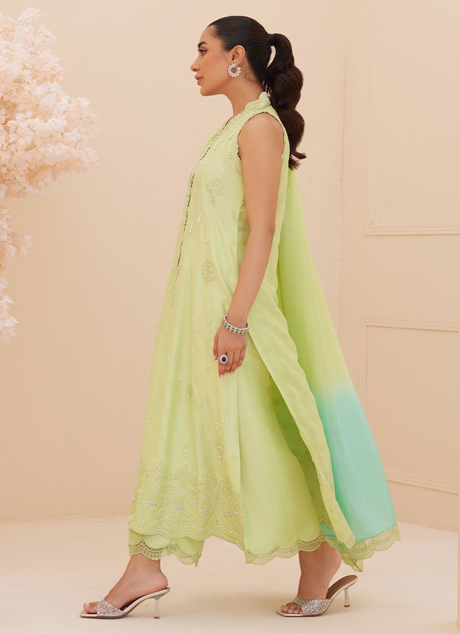 PIA EMBROIDERED RAW SILK SHIRT AND DUPATTA | PRET | FARAH TALIB AZIZ