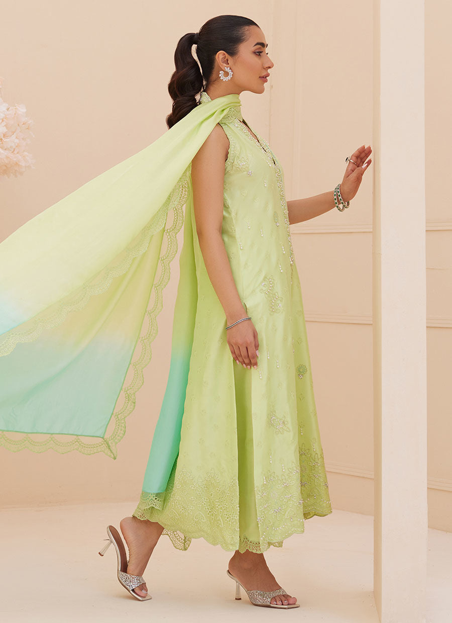 PIA EMBROIDERED RAW SILK SHIRT AND DUPATTA | PRET | FARAH TALIB AZIZ