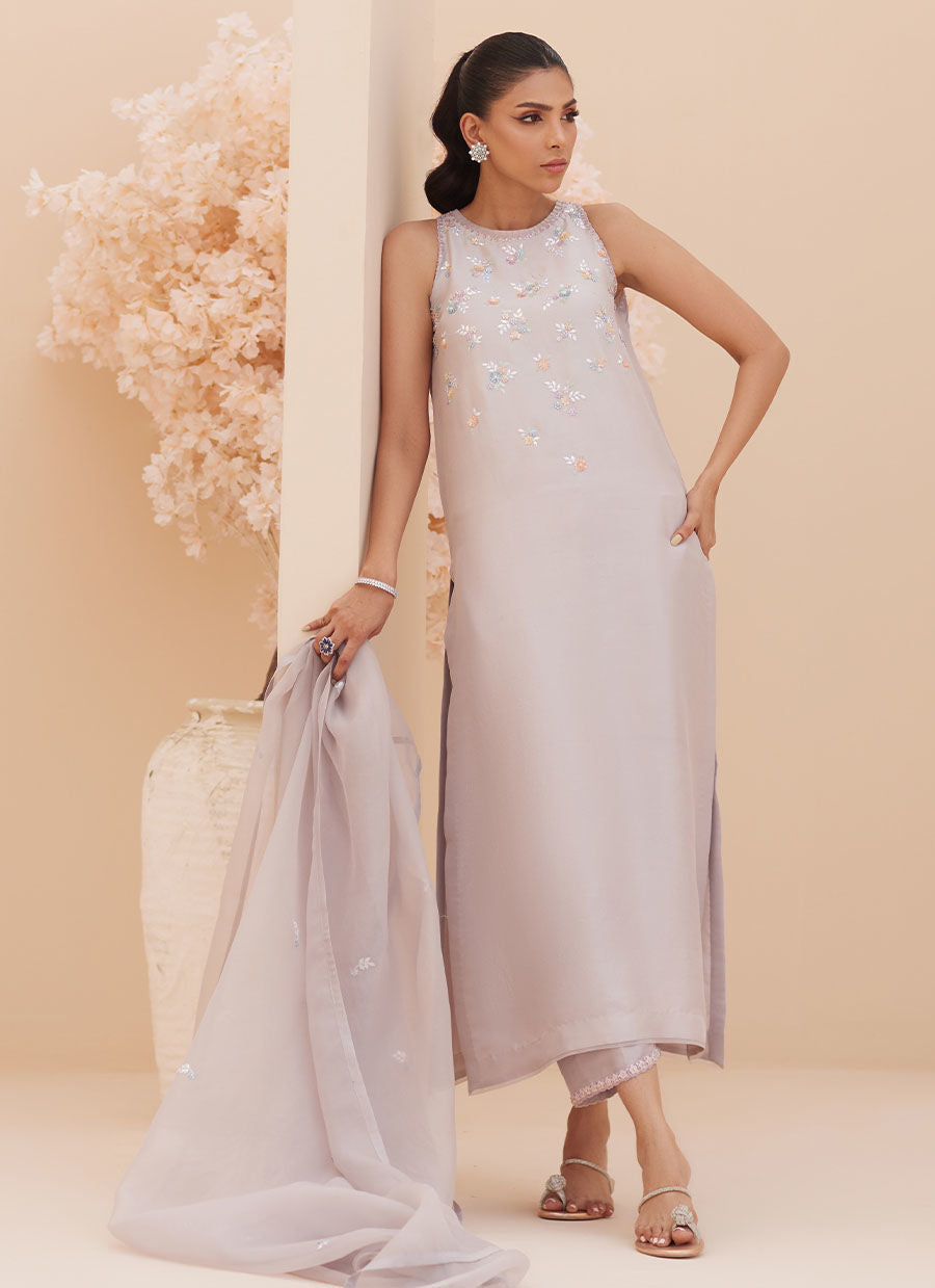 SILVIA SILVER SHIRT AND DUPATTA | PRET | FARAH TALIB AZIZ