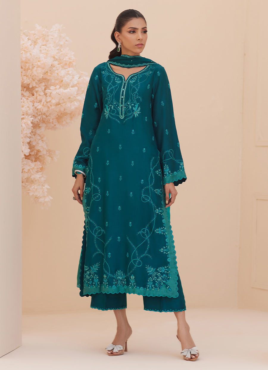 EVEL EMERALD SHIRT AND DUPATTA | PRET | FARAH TALIB AZIZ