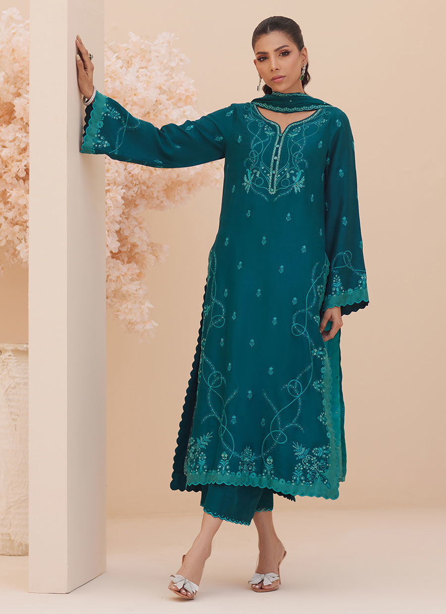 EVEL EMERALD SHIRT AND DUPATTA | PRET | FARAH TALIB AZIZ