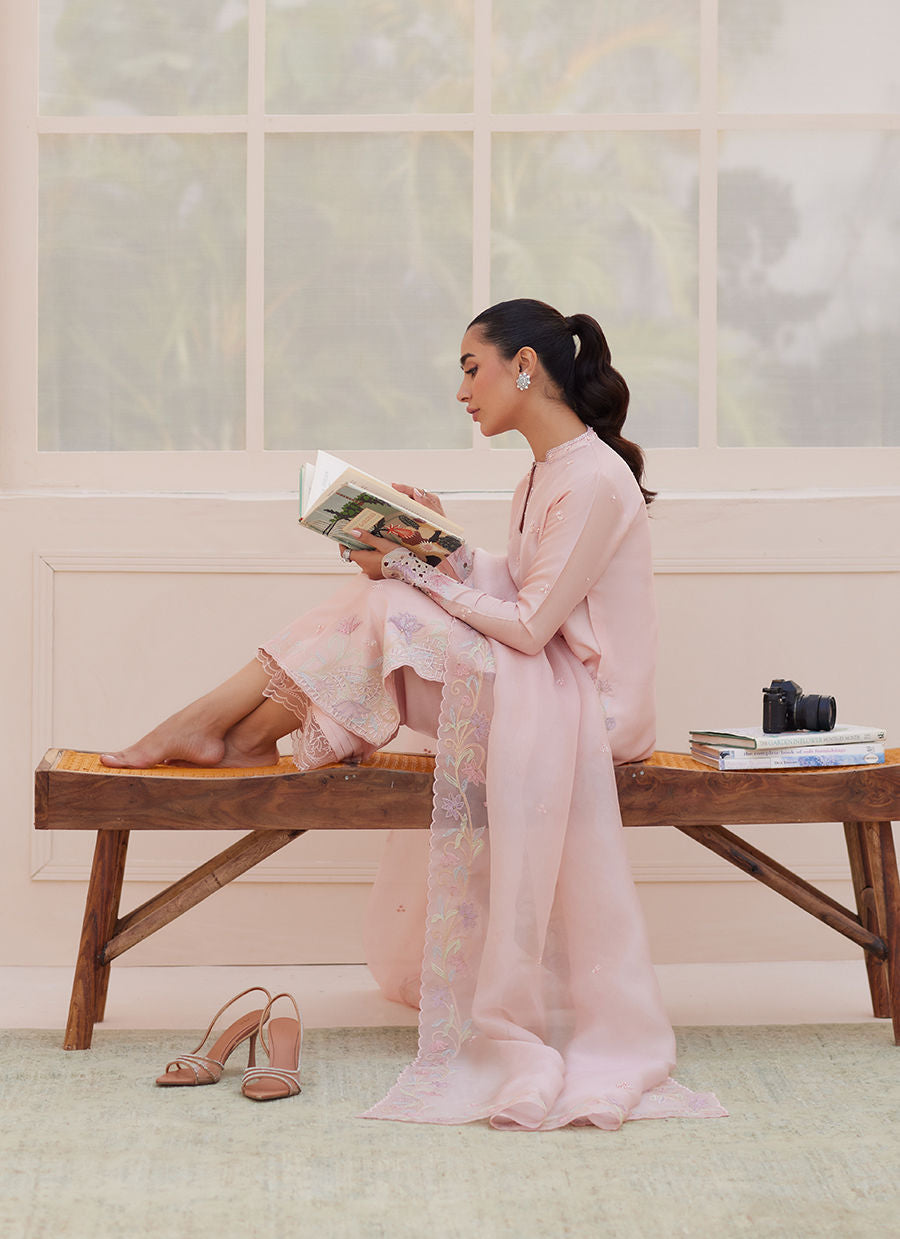 AURORA PASTEL PINK SHIRT AND DUPATTA | PRET | FARAH TALIB AZIZ
