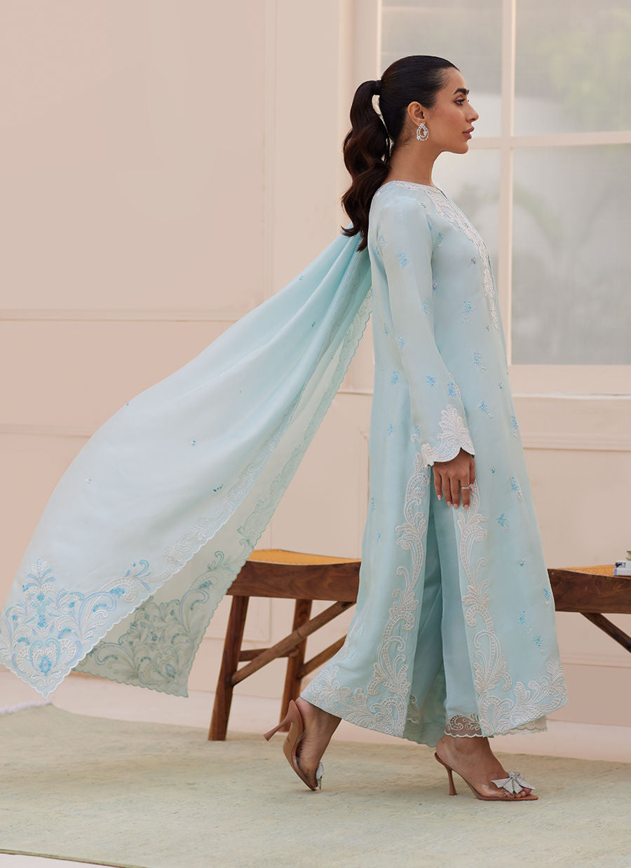 CARLA POWDER BLUE SHIRT AND DUPATTA | PRET | FARAH TALIB AZIZ