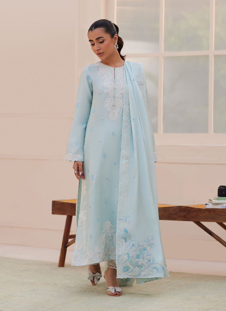 CARLA POWDER BLUE SHIRT AND DUPATTA | PRET | FARAH TALIB AZIZ