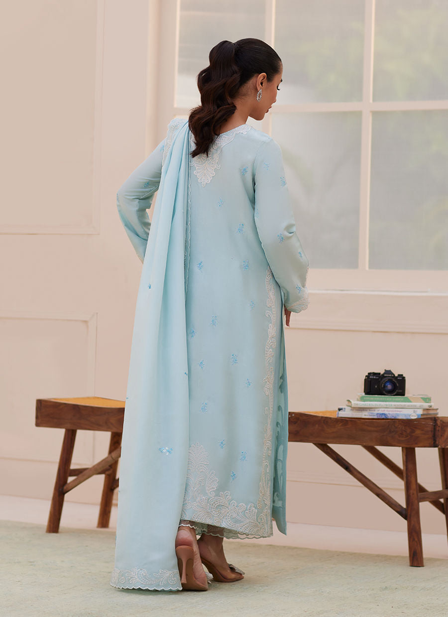 CARLA POWDER BLUE SHIRT AND DUPATTA | PRET | FARAH TALIB AZIZ