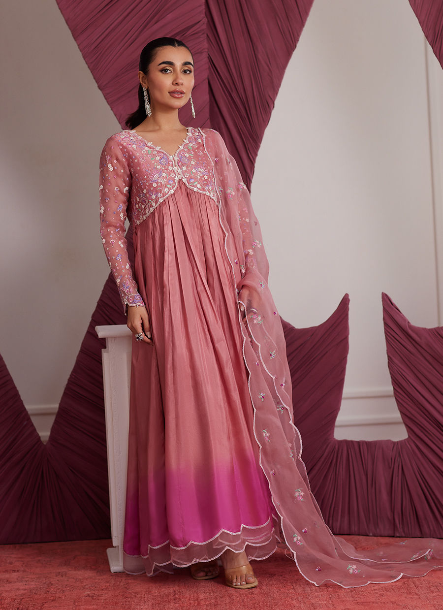 WYLIE WATERMELON KALIDAAR AND DUPATTA | PRET | FARAH TALIB AZIZ