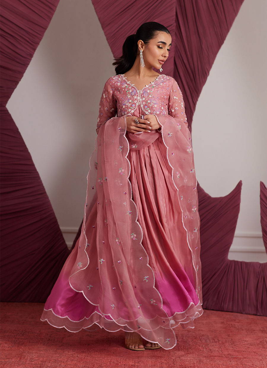 WYLIE WATERMELON KALIDAAR AND DUPATTA | PRET | FARAH TALIB AZIZ