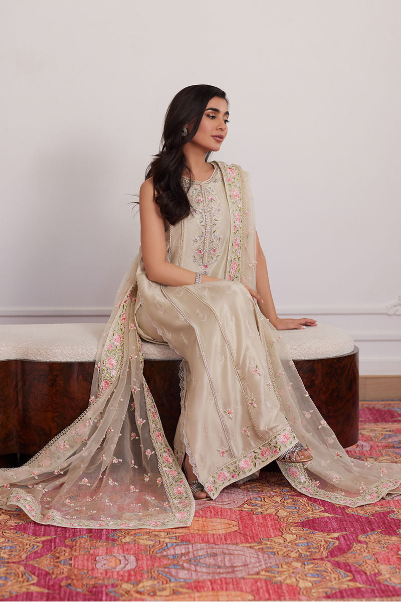 EVERLY CREAM SHIRT AND DUPATTA | PRET | FARAH TALIB AZIZ