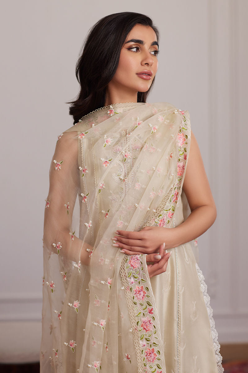 EVERLY CREAM SHIRT AND DUPATTA | PRET | FARAH TALIB AZIZ