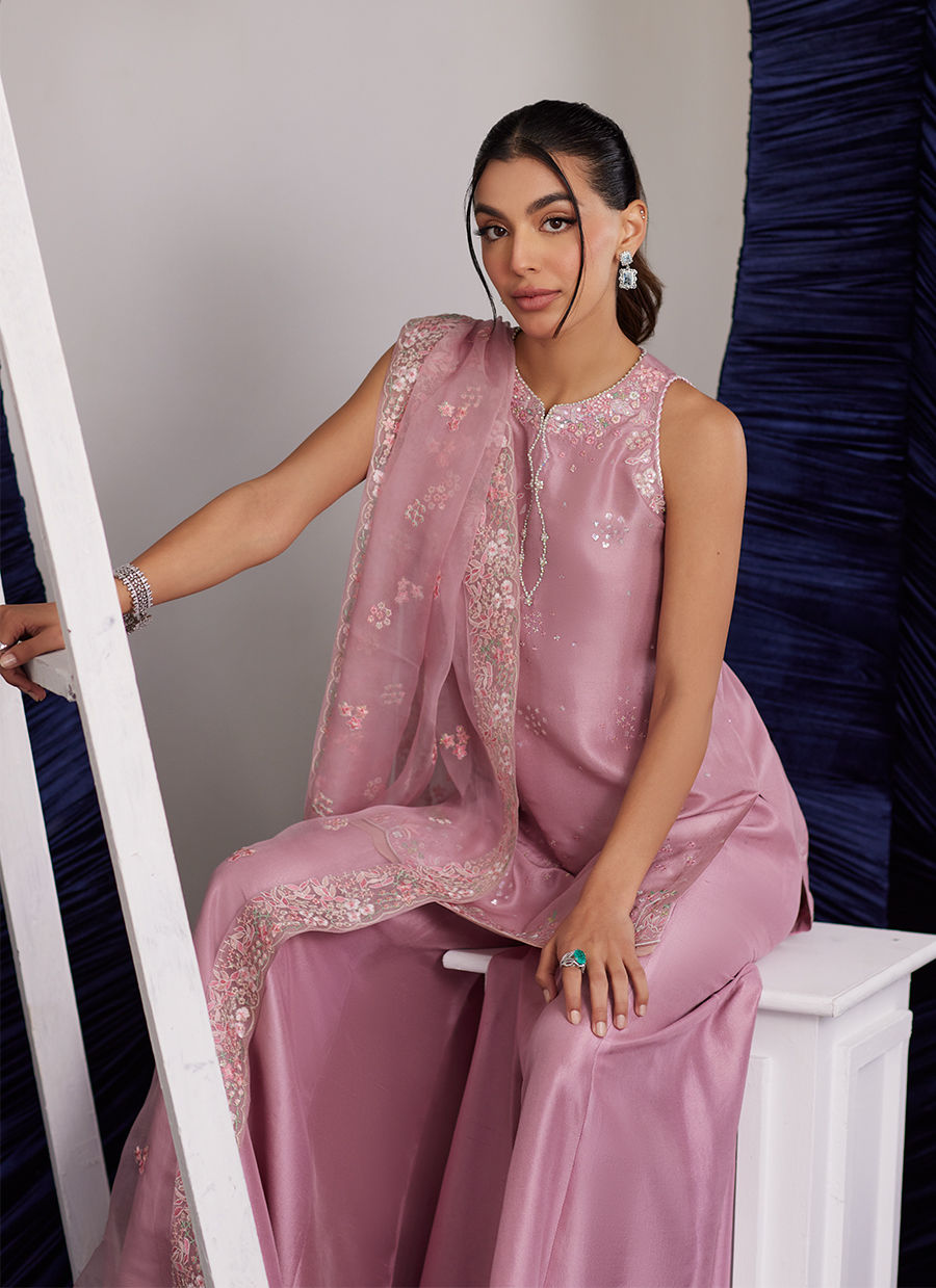 DEMI TEA ROSE SHIRT AND DUPATTA | PRET | FARAH TALIB AZIZ