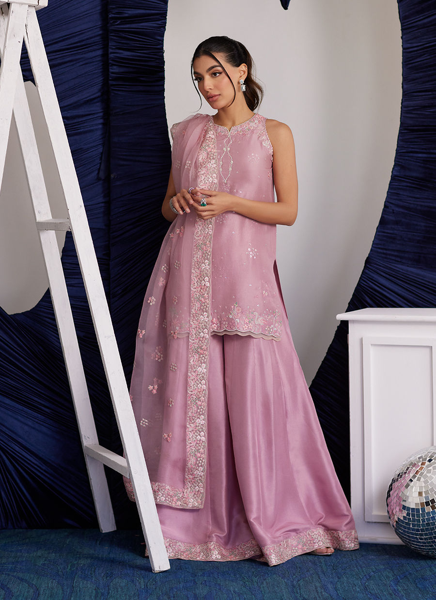 DEMI TEA ROSE SHIRT AND DUPATTA | PRET | FARAH TALIB AZIZ