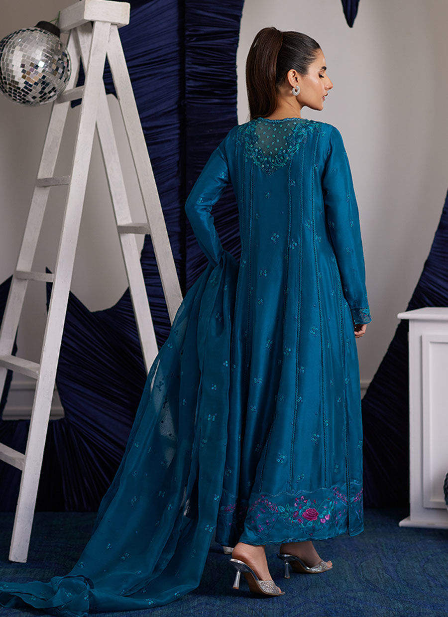 SHIRO TEAL PANELED SHIRT AND DUPATTA | PRET | FARAH TALIB AZIZ