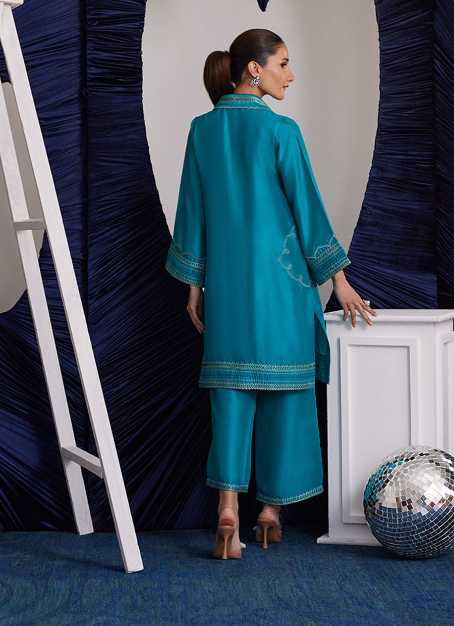 CLEMMIE AQUA SHIRT | PRET | FARAH TALIB AZIZ