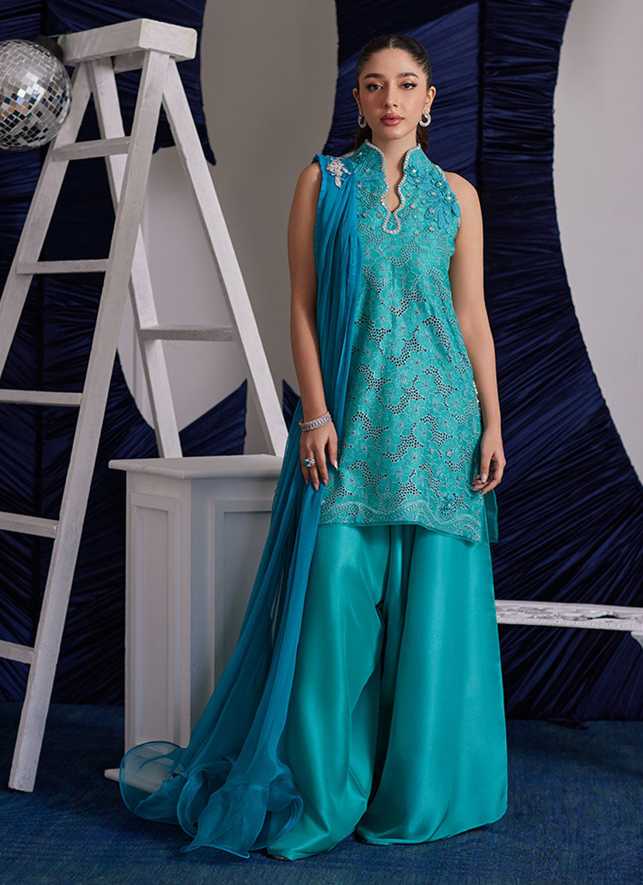 BINX AQUA SHIRT AND DUPATTA | PRET | FARAH TALIB AZIZ