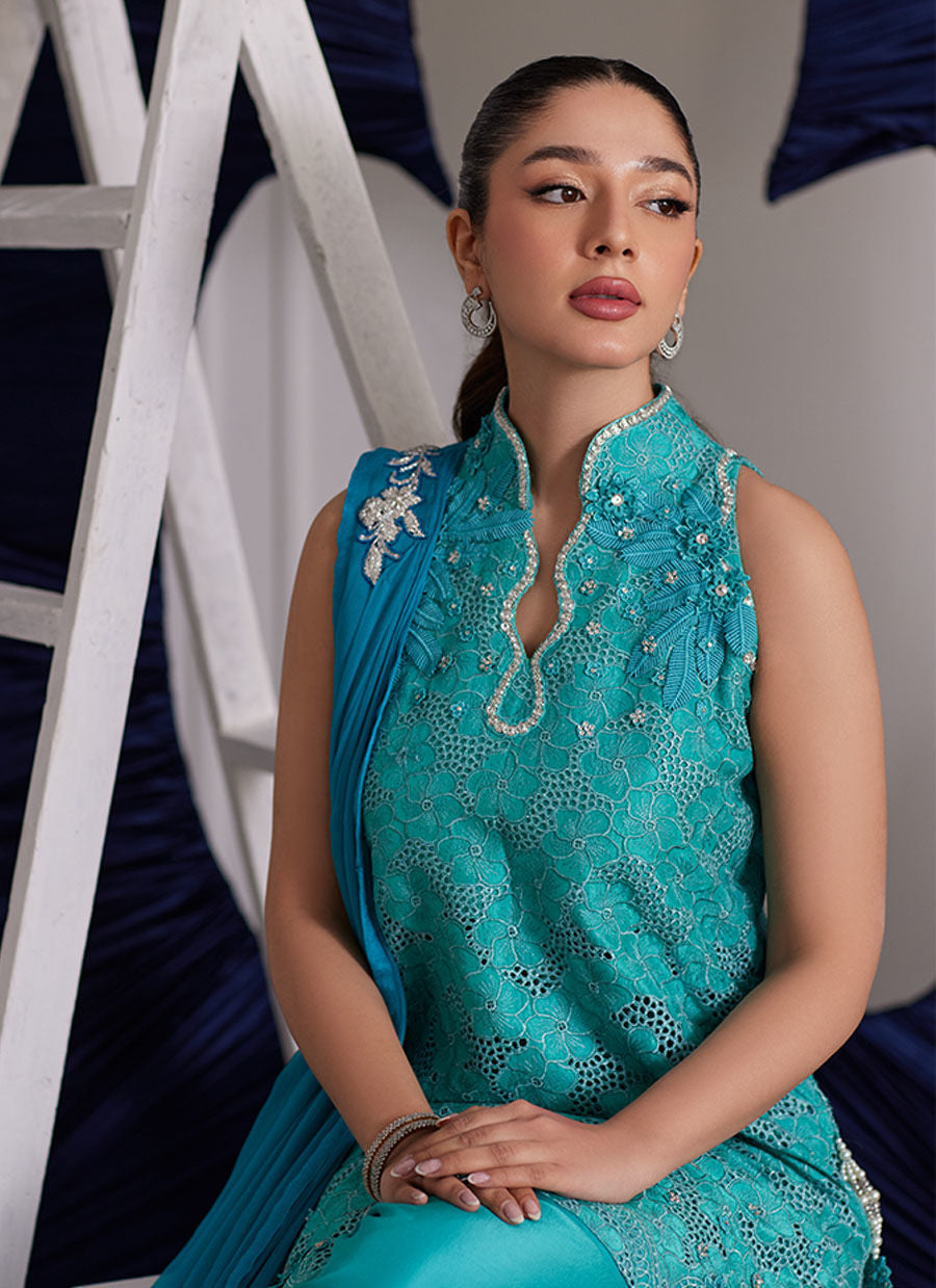 BINX AQUA SHIRT AND DUPATTA | PRET | FARAH TALIB AZIZ