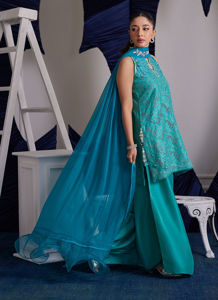 BINX AQUA SHIRT AND DUPATTA | PRET | FARAH TALIB AZIZ