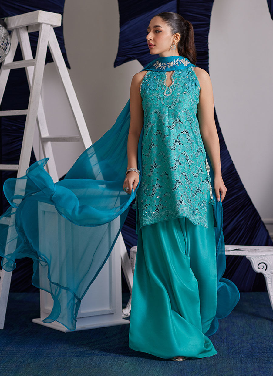BINX AQUA SHIRT AND DUPATTA | PRET | FARAH TALIB AZIZ
