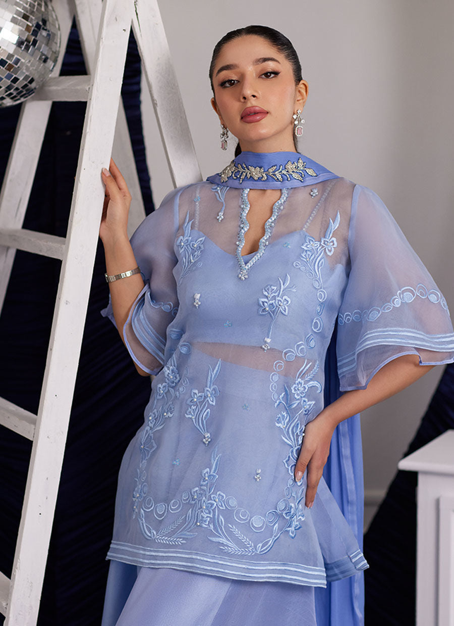 CASSIE PERIWINKLE SHIRT AND DUPATTA | PRET | FARAH TALIB AZIZ